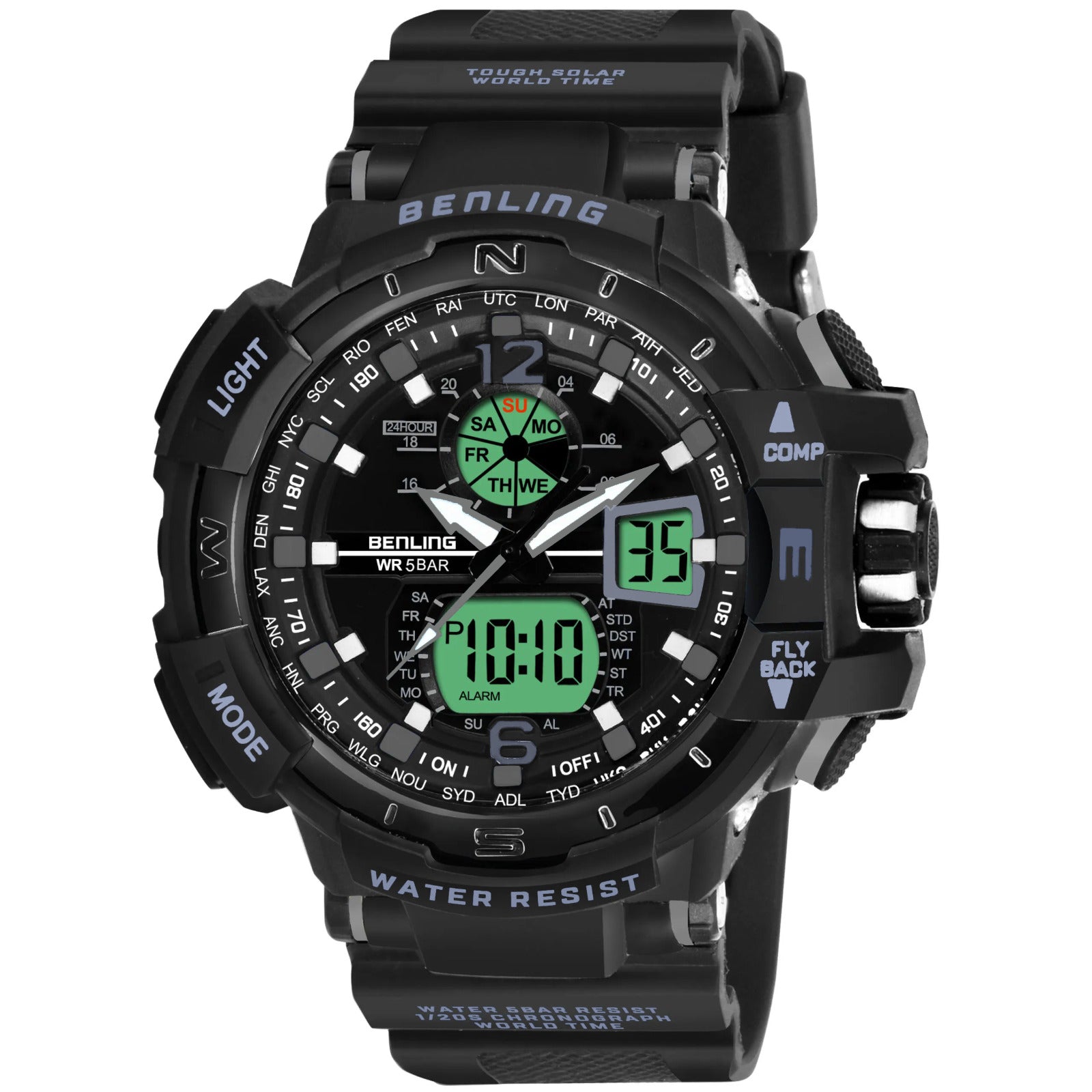 Analog Digital Watch with EL Backlight-SKBLANDG-6003