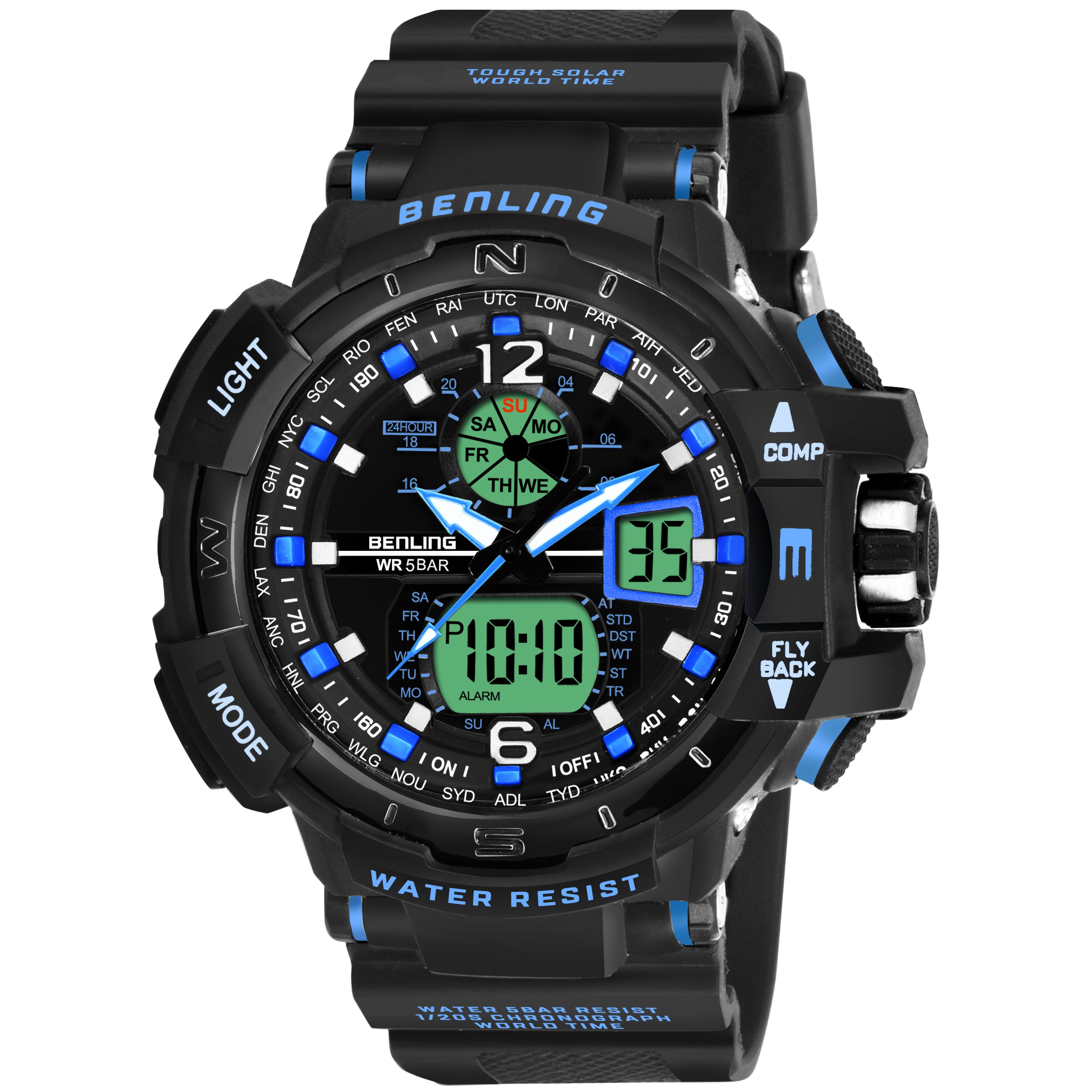 Analog Digital Watch with EL Backlight-SKBLANDG-6003