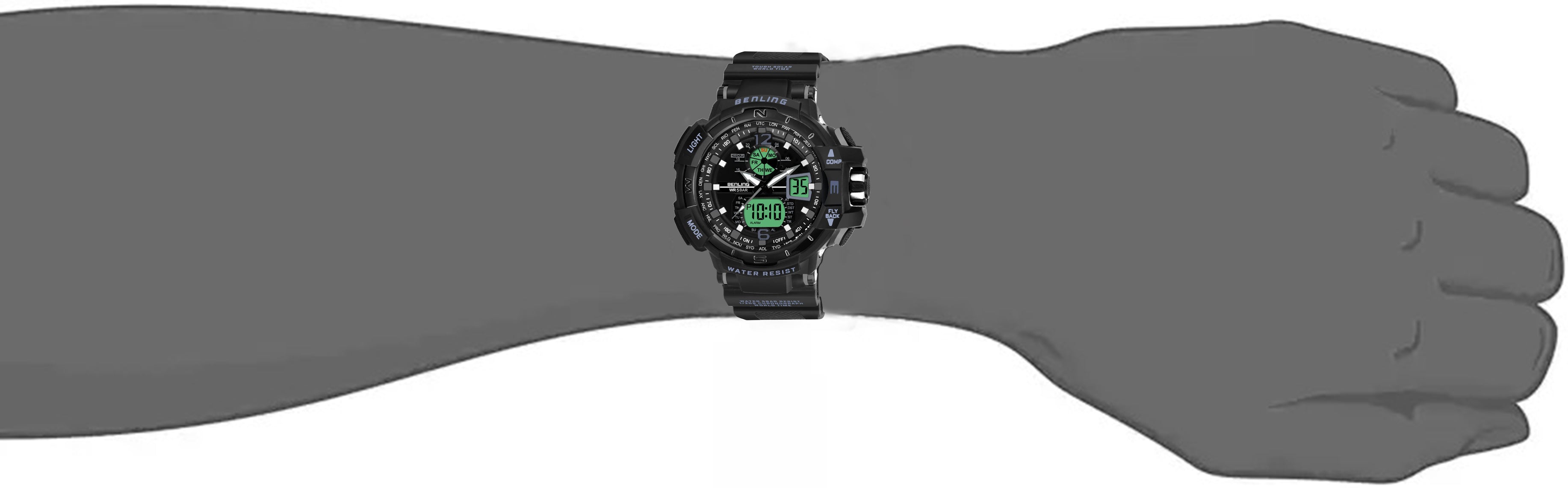 Analog Digital Watch with EL Backlight-SKBLANDG-6003