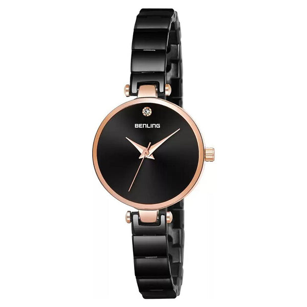 BL-1040-BLK Basic Analog Watch for Women with Stainless Steel