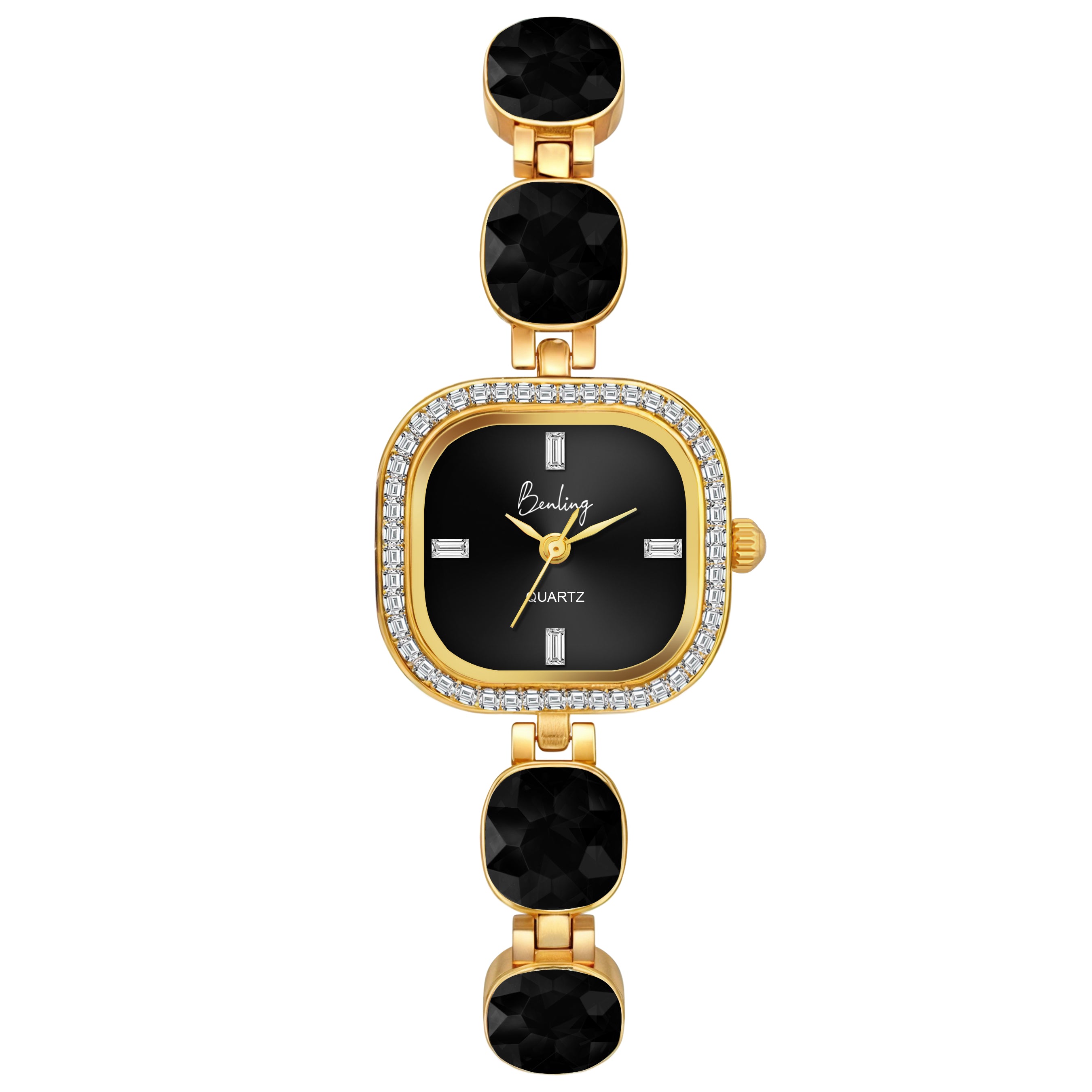 Benling Women's Quartz Watch with Gold Bracelet and Crystal Accents My Store
