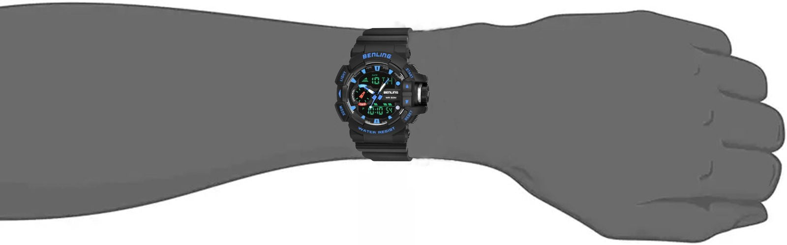 Benling Affordable and Durable Ana-Digital Watch with EL Backlight-SKBLANDG-6005