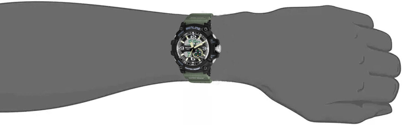 Benling Analog Digital Watch with EL Backlight – SKBLANDG-6006
