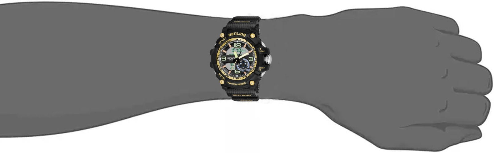Benling Analog Digital Watch with EL Backlight – SKBLANDG-6006