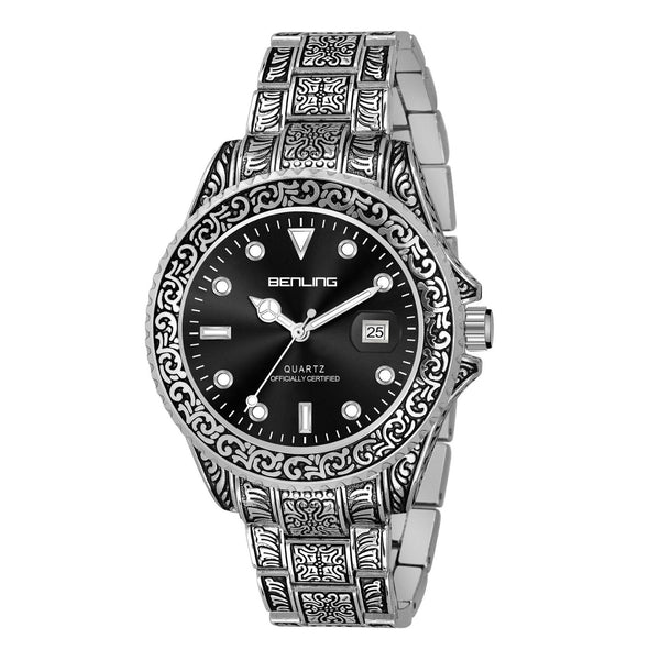 Benling BL-1019 Antique-Style Men's Watch with Date Display.