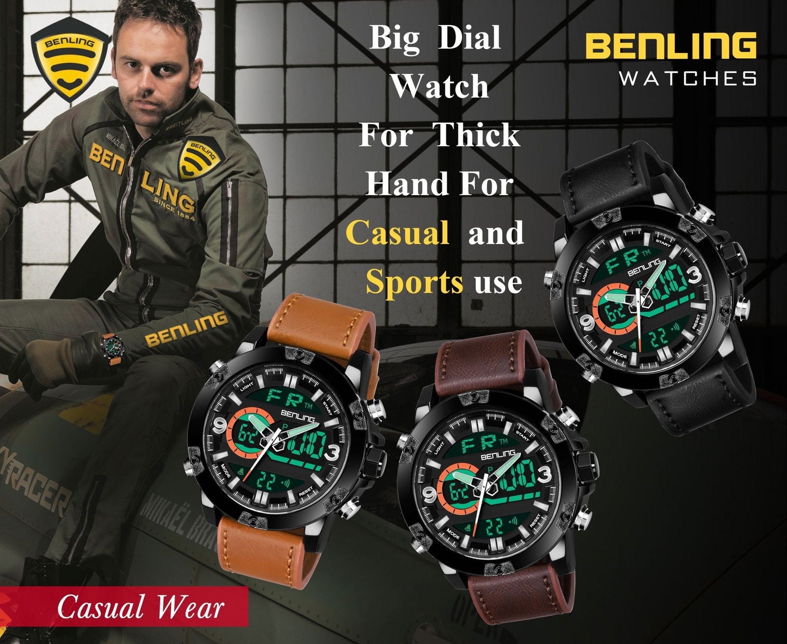 Benling Iconic Modern Ana Digital Watch – BL-1004 - Benling