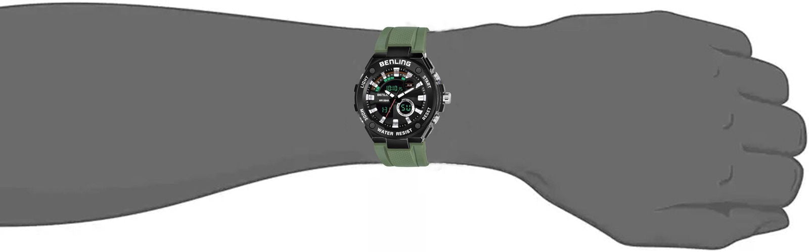 Benling Versatile Analog Digital Watch with EL Backlight-SKBLANDG-6004