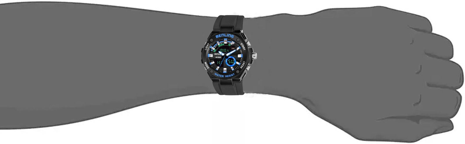 Benling Versatile Analog Digital Watch with EL Backlight-SKBLANDG-6004