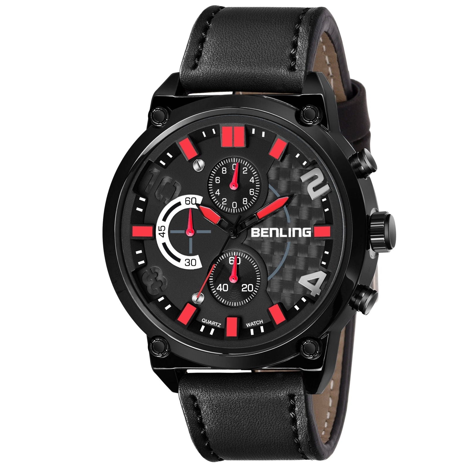 Iconic White Black Chronograph - Benling