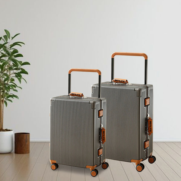 Benling Voyager Series Set of 2 Trolley Bags - 20 & 25 Inch Luggage with Vintage Design & TSA Lock