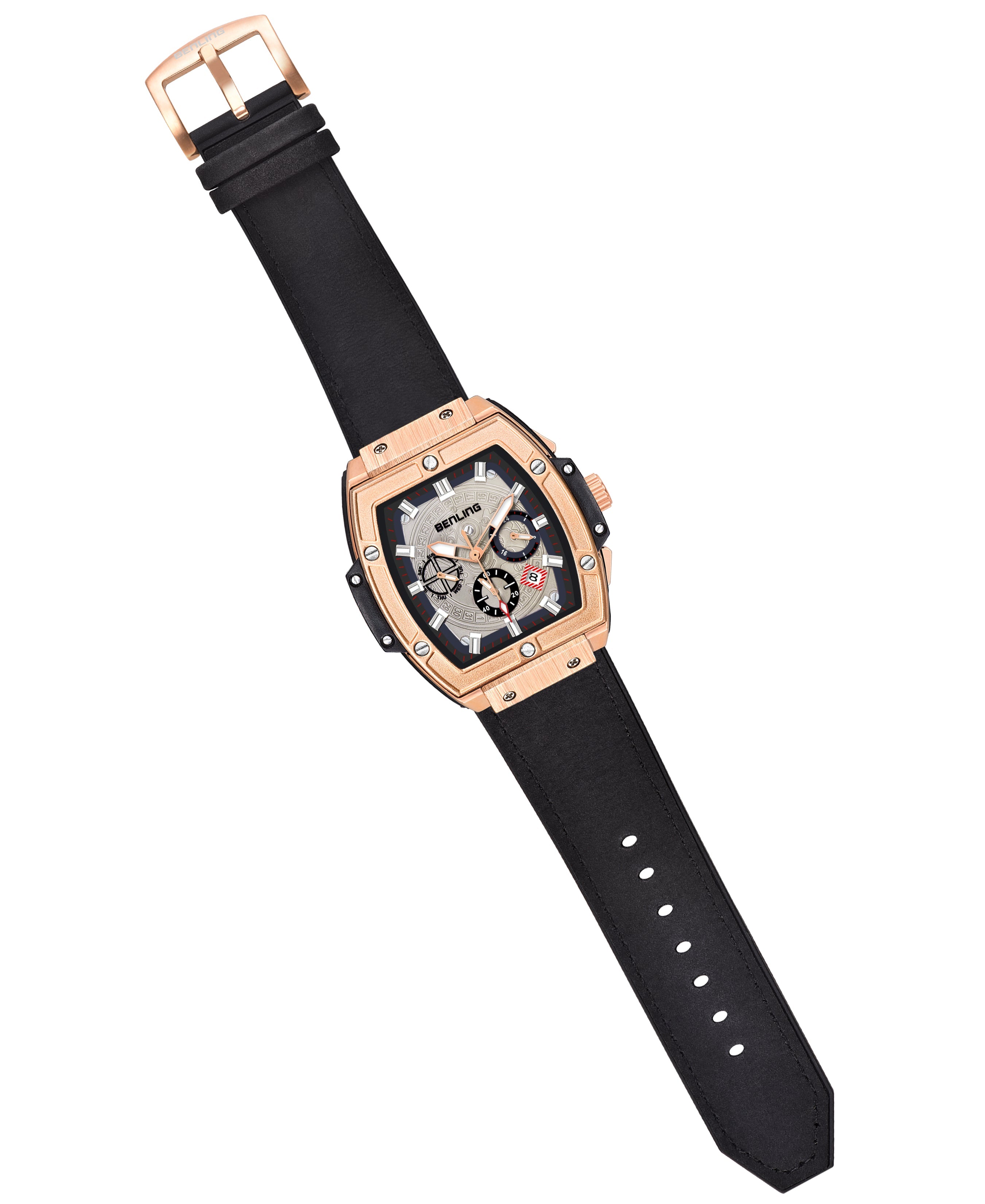 Big Bang Series : Square Chrono Steel Watch with Japanese Quartz Movement & Date Display