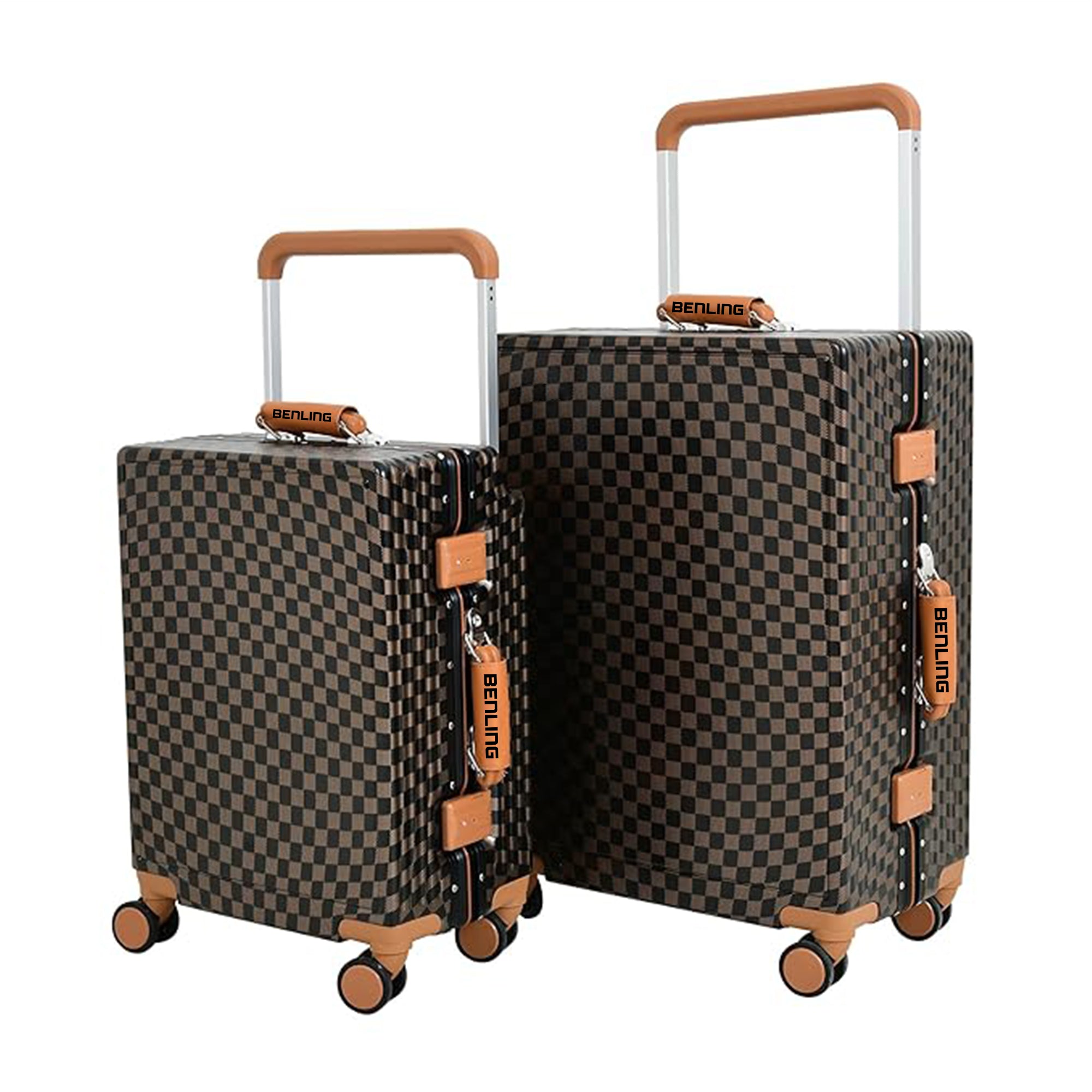 Benling Voyager Series Set of 2 Trolley Bags - 20 & 25 Inch Luggage with Vintage Design & TSA Lock