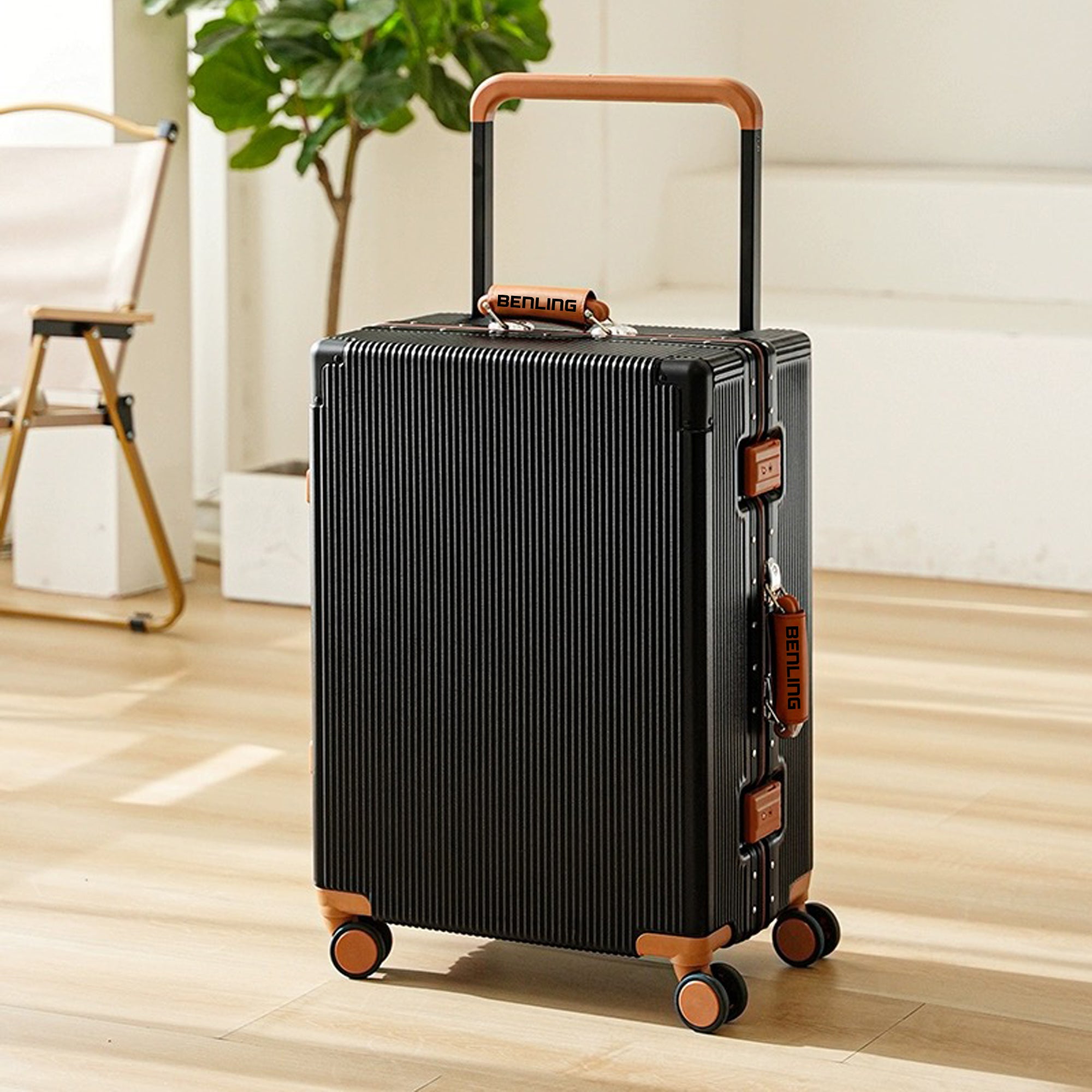 Benling Voyager Series Set of 2 Trolley Bags - 20 & 25 Inch Luggage with Vintage Design & TSA Lock