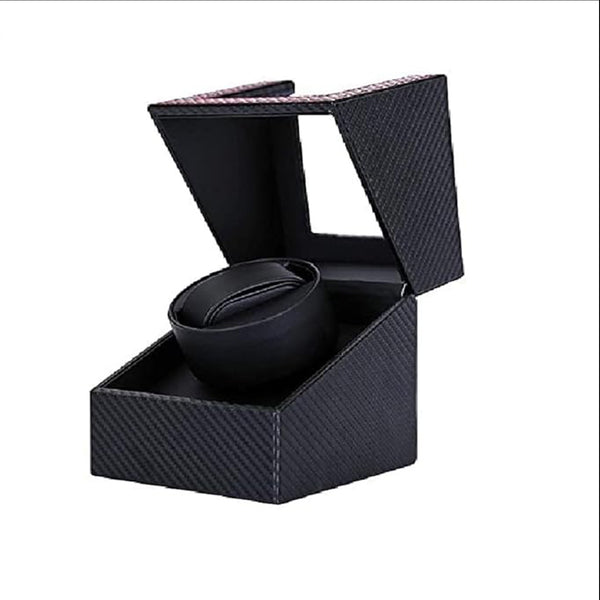 Benling Automatic Single Watch Winder with Quiet Motor, Black Leather, Men's and Women's