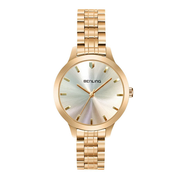 Benling Gold Analog Watch for Women & Girls | Stainless Steel Chain Strap | Luxury Round Dial | Stylish Casual & Party Wear Wrist Watch