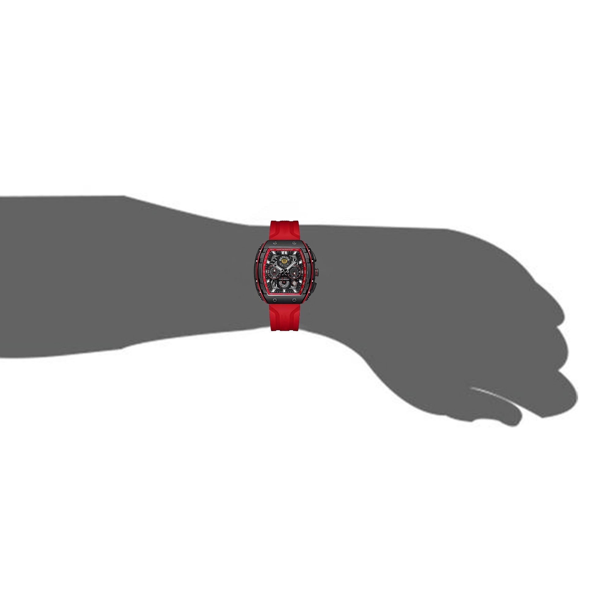 Benling Unisex Barrel Shape Resin Chronograph Quartz Watch – 45mm Tonneau Case, Rubber Strap