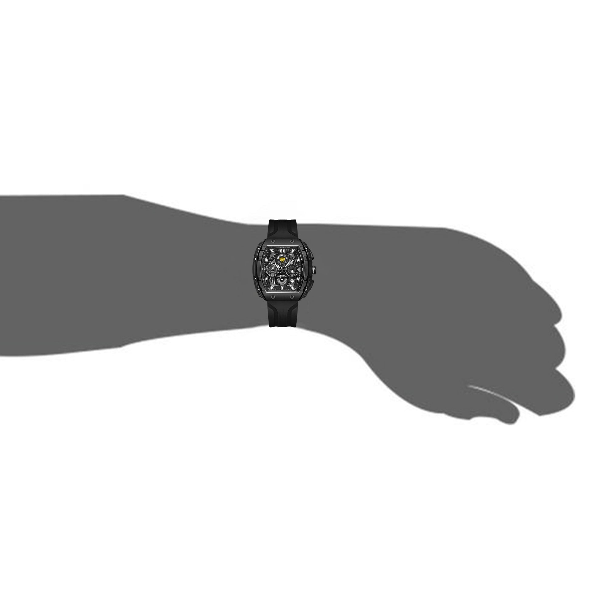 Benling Unisex Barrel Shape Resin Chronograph Quartz Watch – 45mm Tonneau Case, Rubber Strap