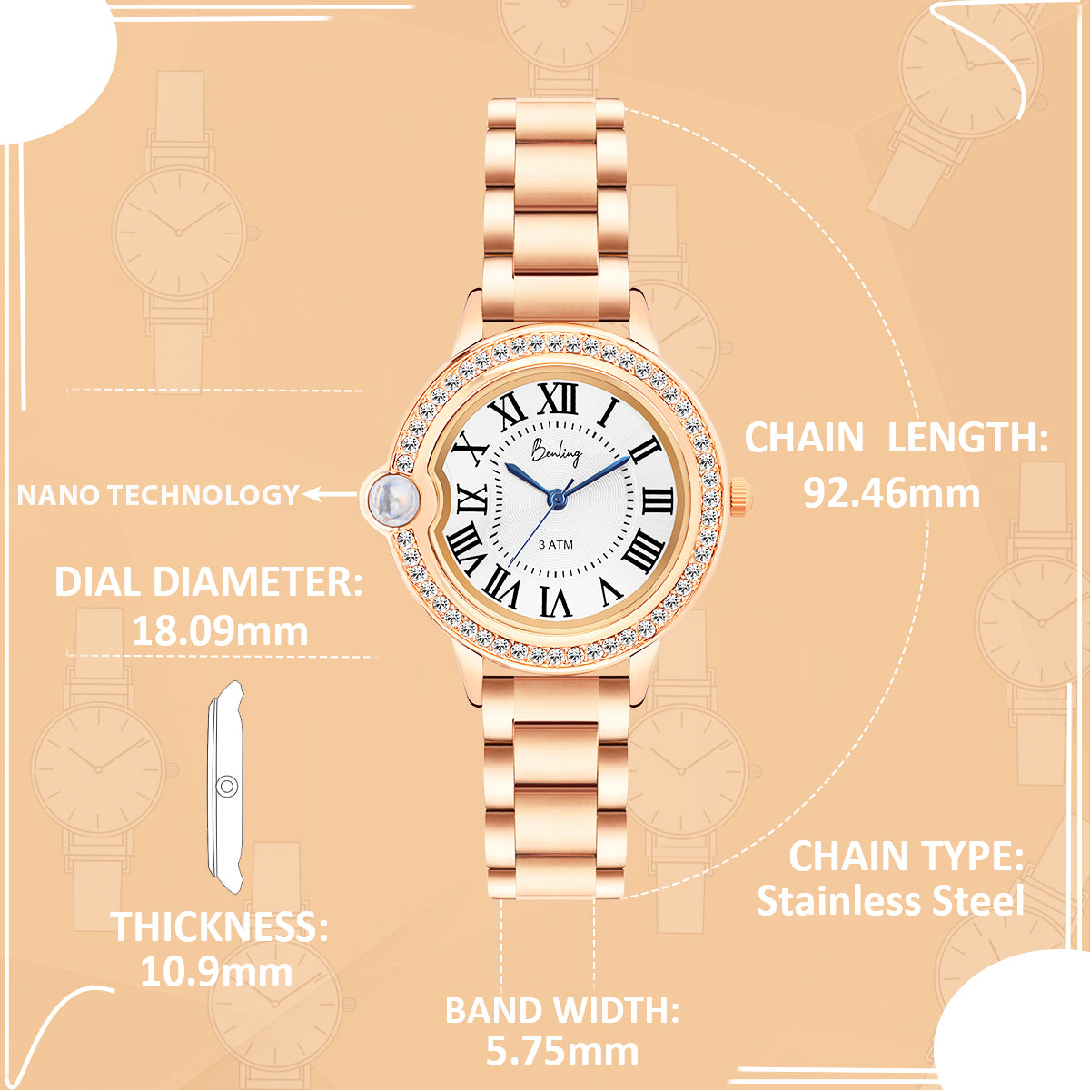 Timeless Love: Benling Nano Projection Watch & Heart Necklace Set – A Perfect Gift of Romance