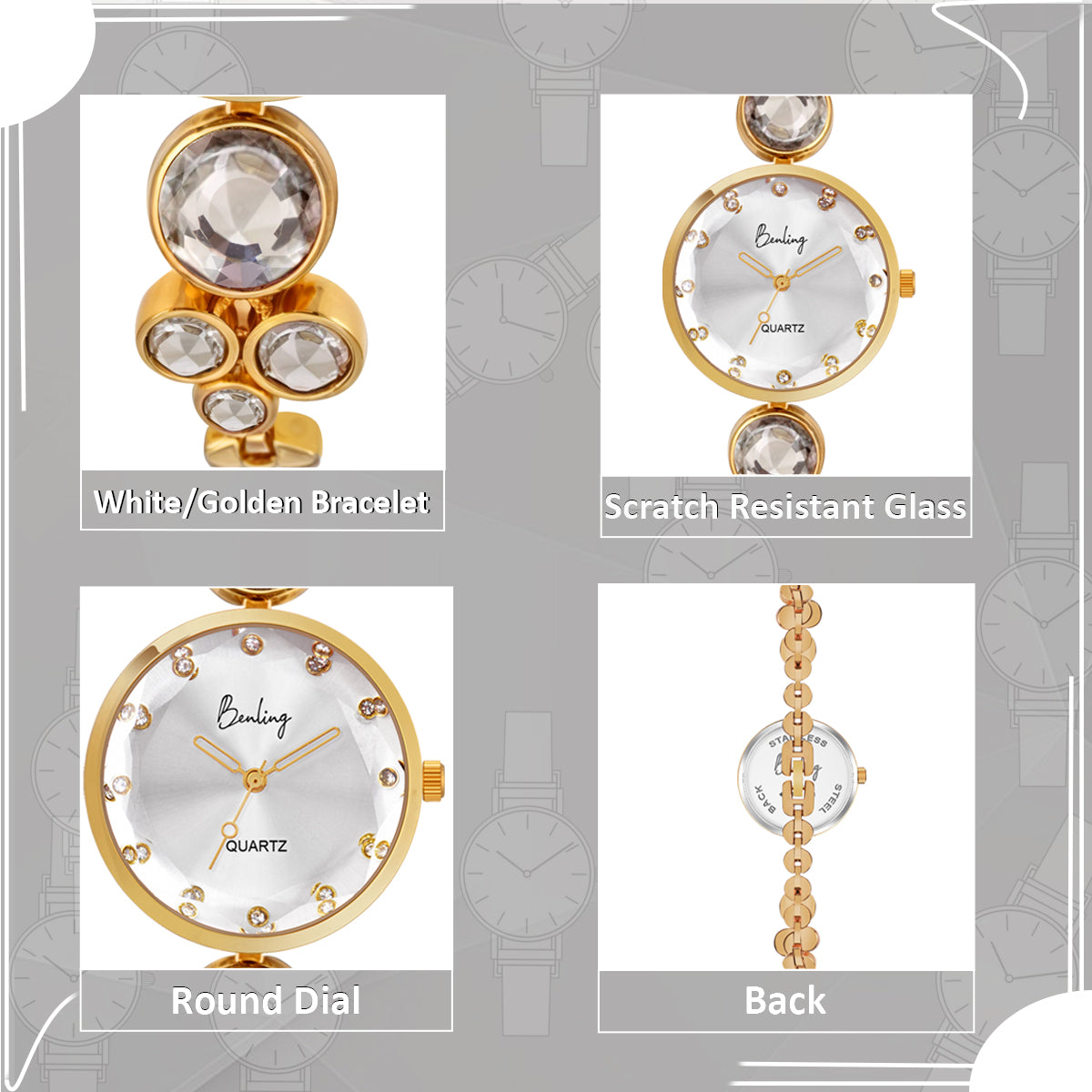 BL-1044 Benling Women's Quartz Watch - with Sapphire Crystal Glass Benling