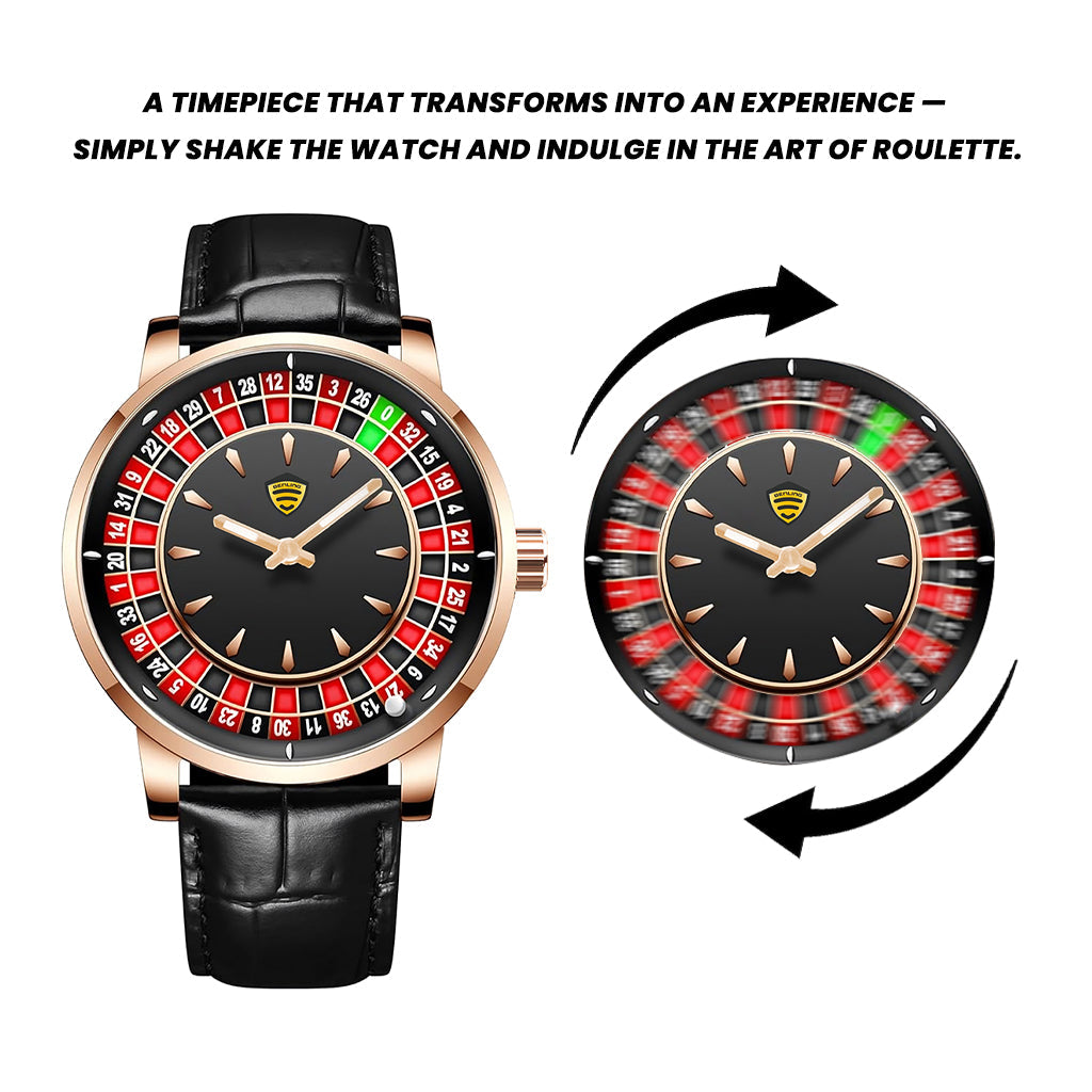 Benling Casino Series™ | Luxury Roulette Quartz Watch - with Premium Casino Chips & Roulette Game Map
