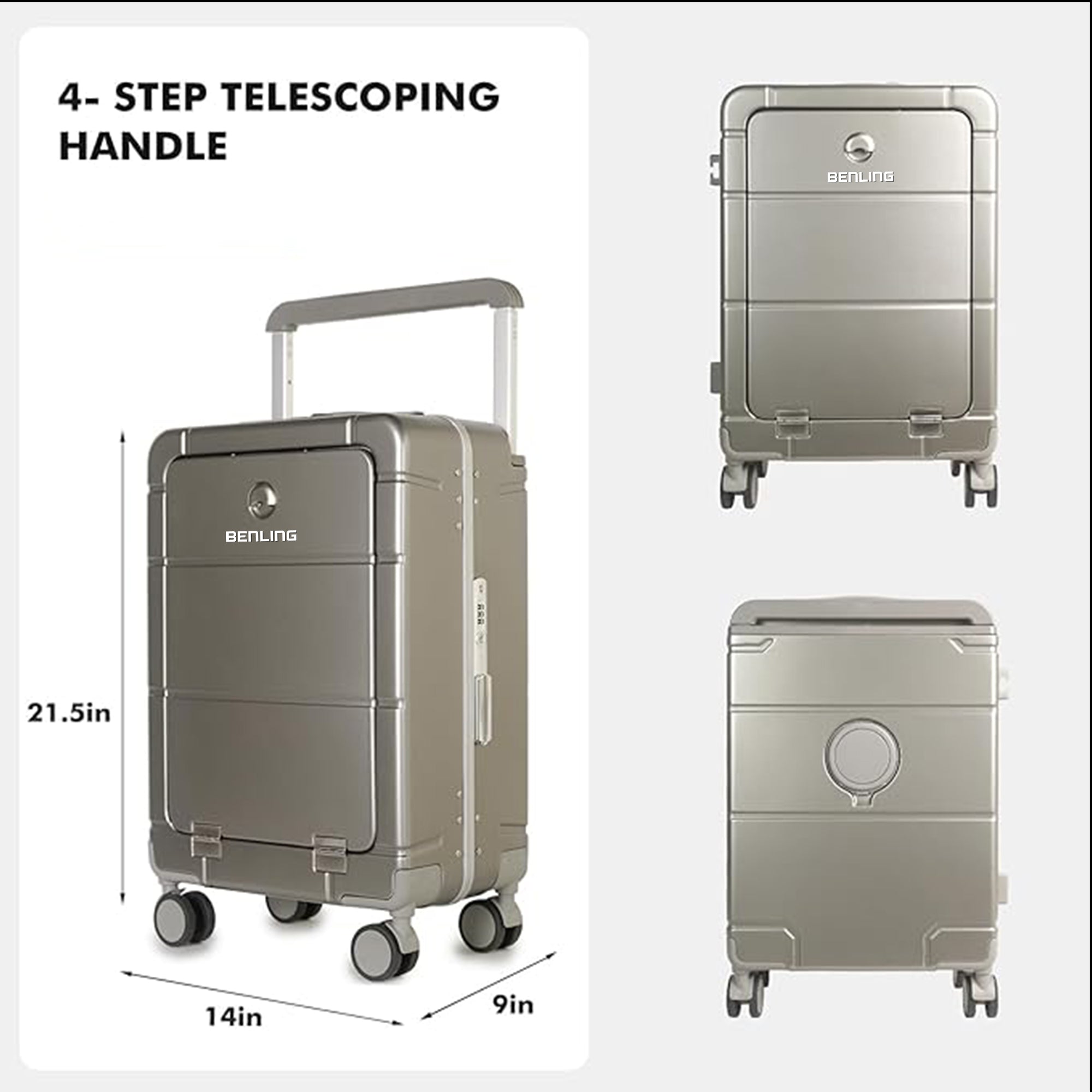 Benling Explorer Series 20-Inch Trolley Bag – USB Charging, TSA Lock, & Smart Design