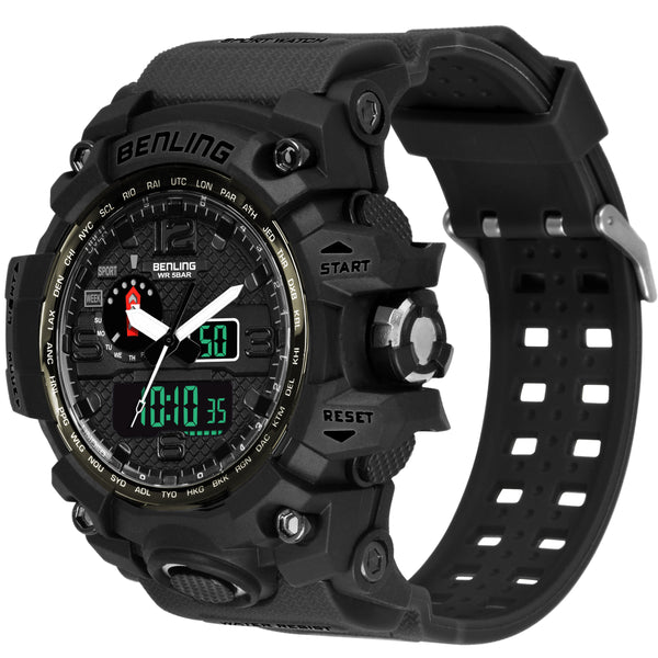 Benling EL Backlight Analog Digital Watch-SKBLANDG-6002