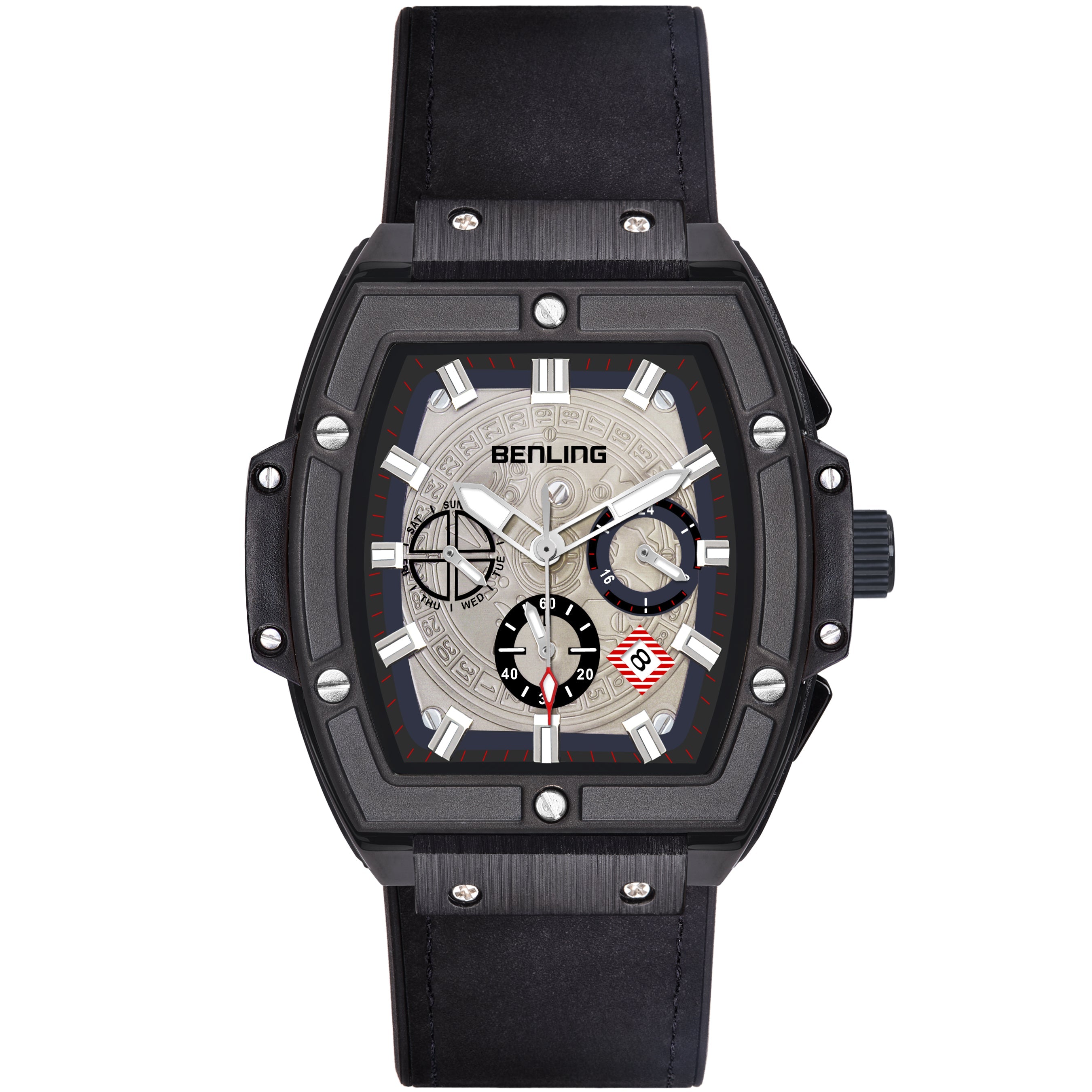 Big Bang Series : Square Chrono Steel Watch with Japanese Quartz Movement & Date Display
