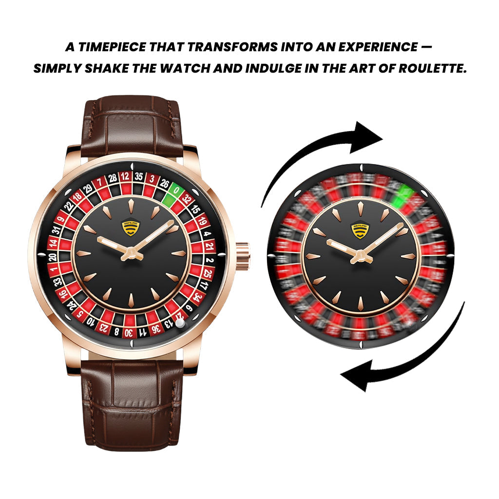 Benling Casino Series™ | Luxury Roulette Quartz Watch - with Premium Casino Chips & Roulette Game Map