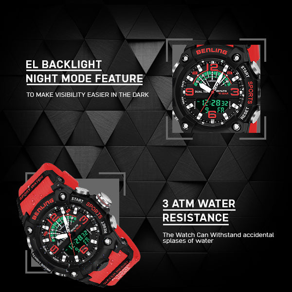 Benling Men’s 5-Color Analog Digital Watch – SKBLANDG-6008