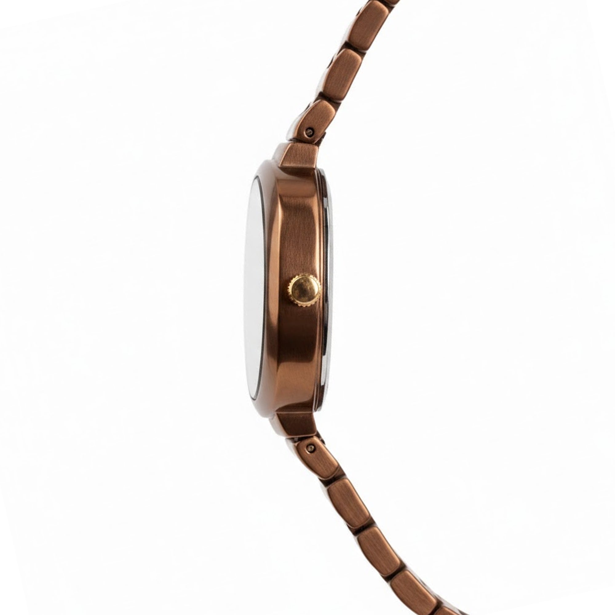 BENLING Women Analog Watch with Stainless Steel Strap, Brown Dial & Rose Gold Finish, Quartz Movement, Stylish Casual & Formal Wrist Watch for Girls & Ladies