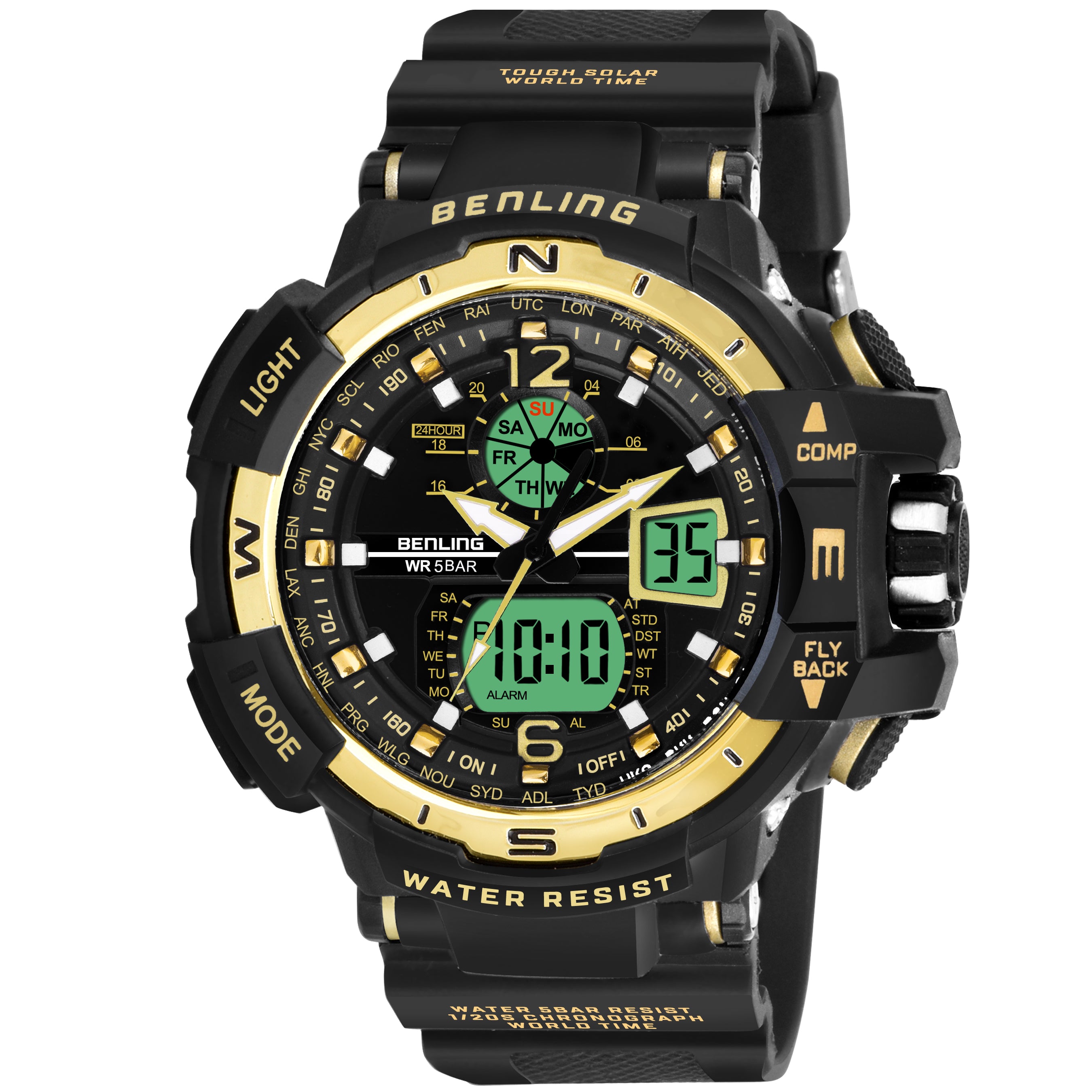 Analog Digital Watch with EL Backlight-SKBLANDG-6003