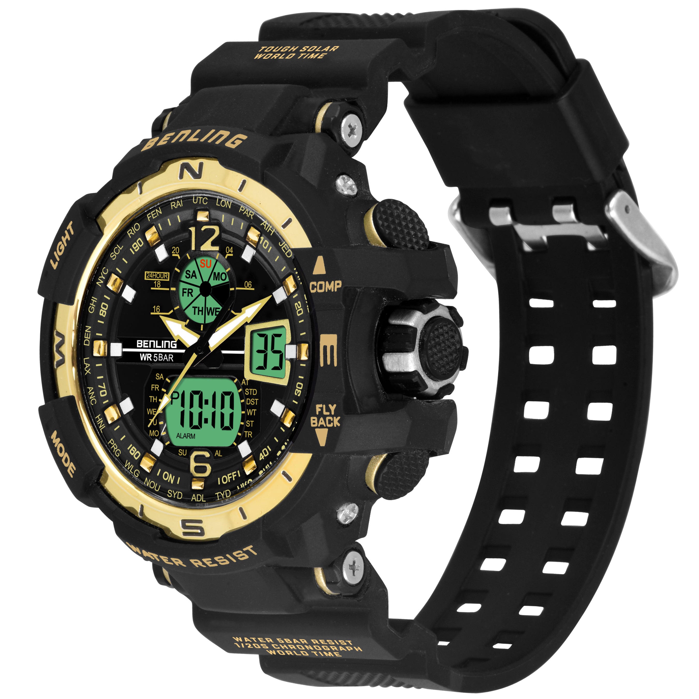 Analog Digital Watch with EL Backlight-SKBLANDG-6003