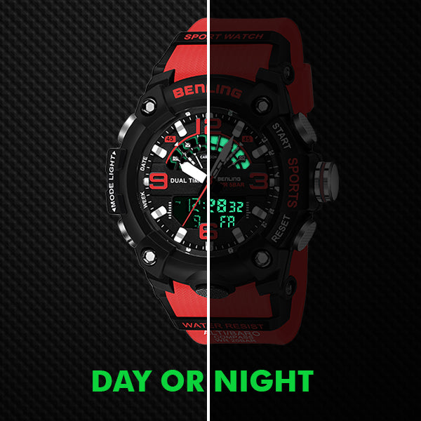 Benling Men’s 5-Color Analog Digital Watch – SKBLANDG-6008