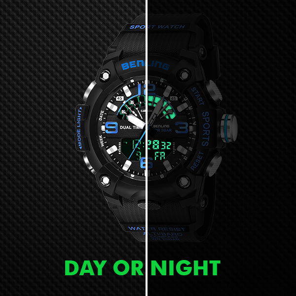 Benling Men’s 5-Color Analog Digital Watch – SKBLANDG-6008