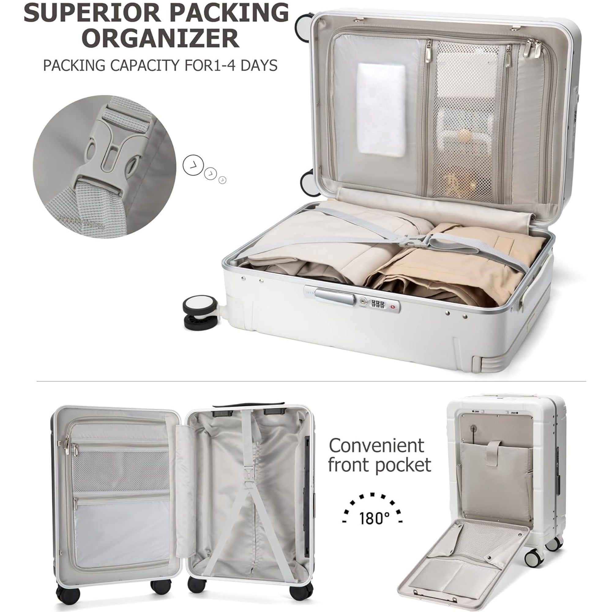 Benling Explorer Series 20-Inch Trolley Bag – USB Charging, TSA Lock, & Smart Design