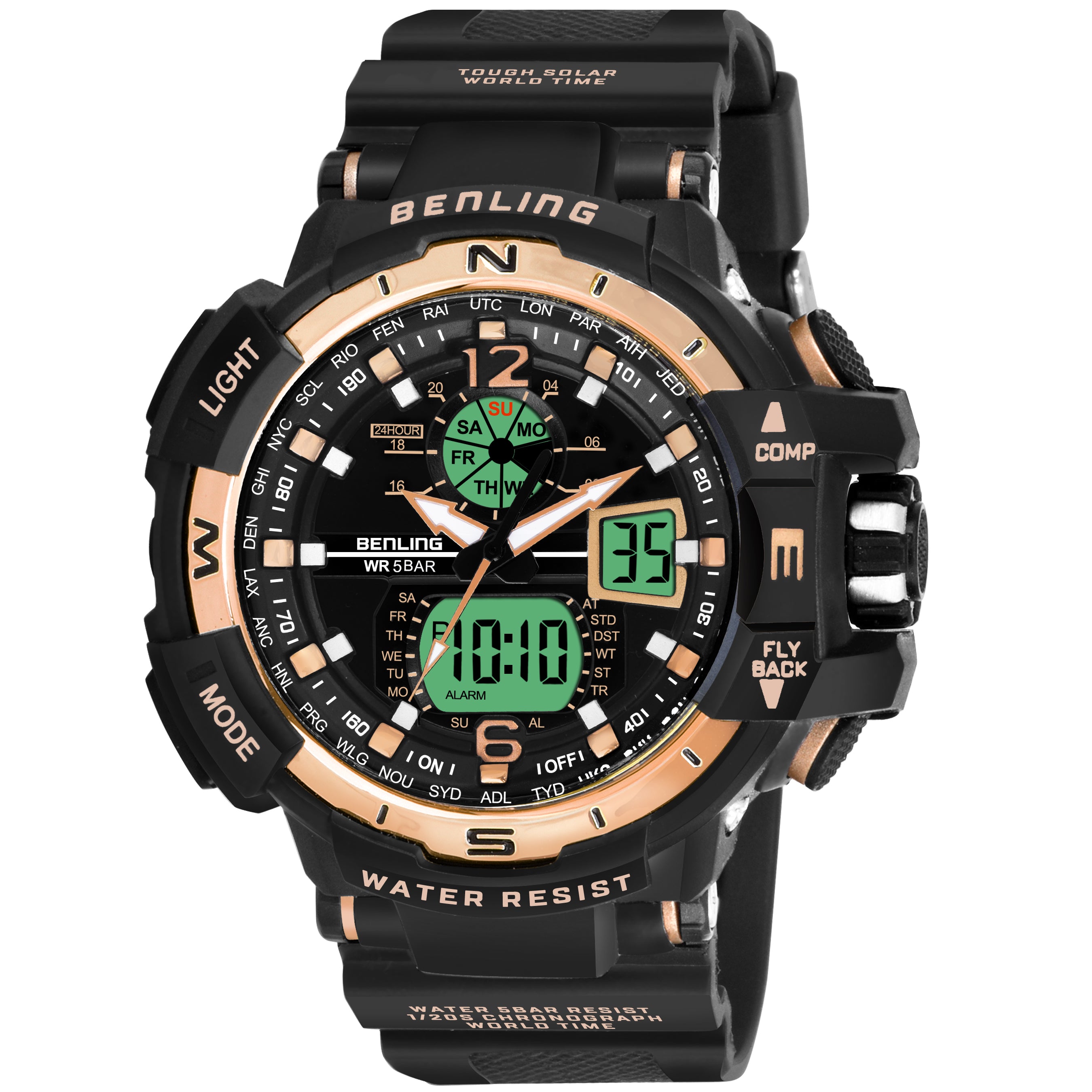 Analog Digital Watch with EL Backlight-SKBLANDG-6003