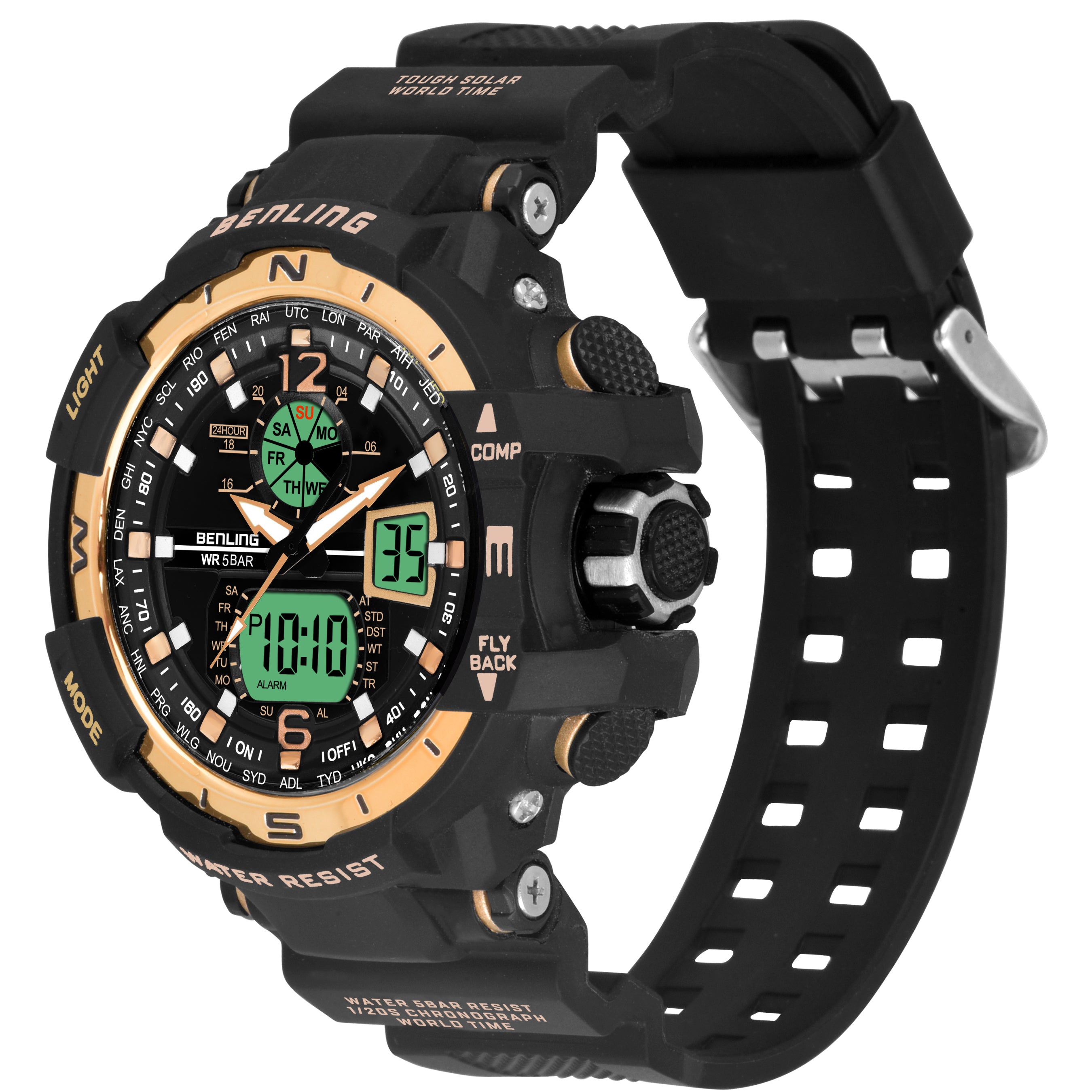 Analog Digital Watch with EL Backlight-SKBLANDG-6003