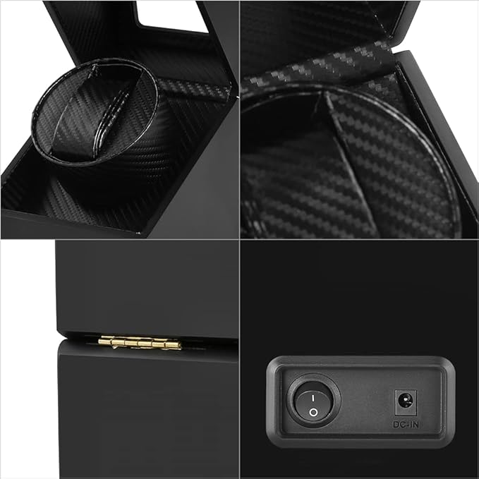 Benling Automatic Single Watch Winder with Quiet Motor, Black Leather, Men's and Women's