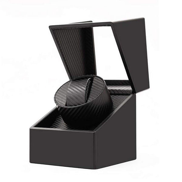 Benling Automatic Single Watch Winder with Quiet Motor, Black Leather, Men's and Women's