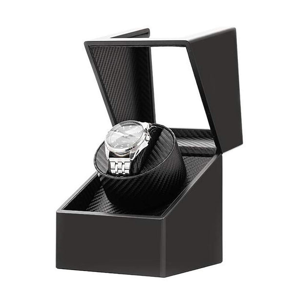 Benling Automatic Single Watch Winder with Quiet Motor, Black Leather, Men's and Women's