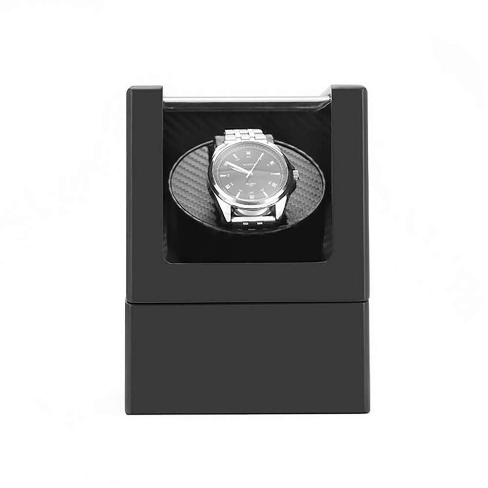 Benling Automatic Single Watch Winder with Quiet Motor, Black Leather, Men's and Women's