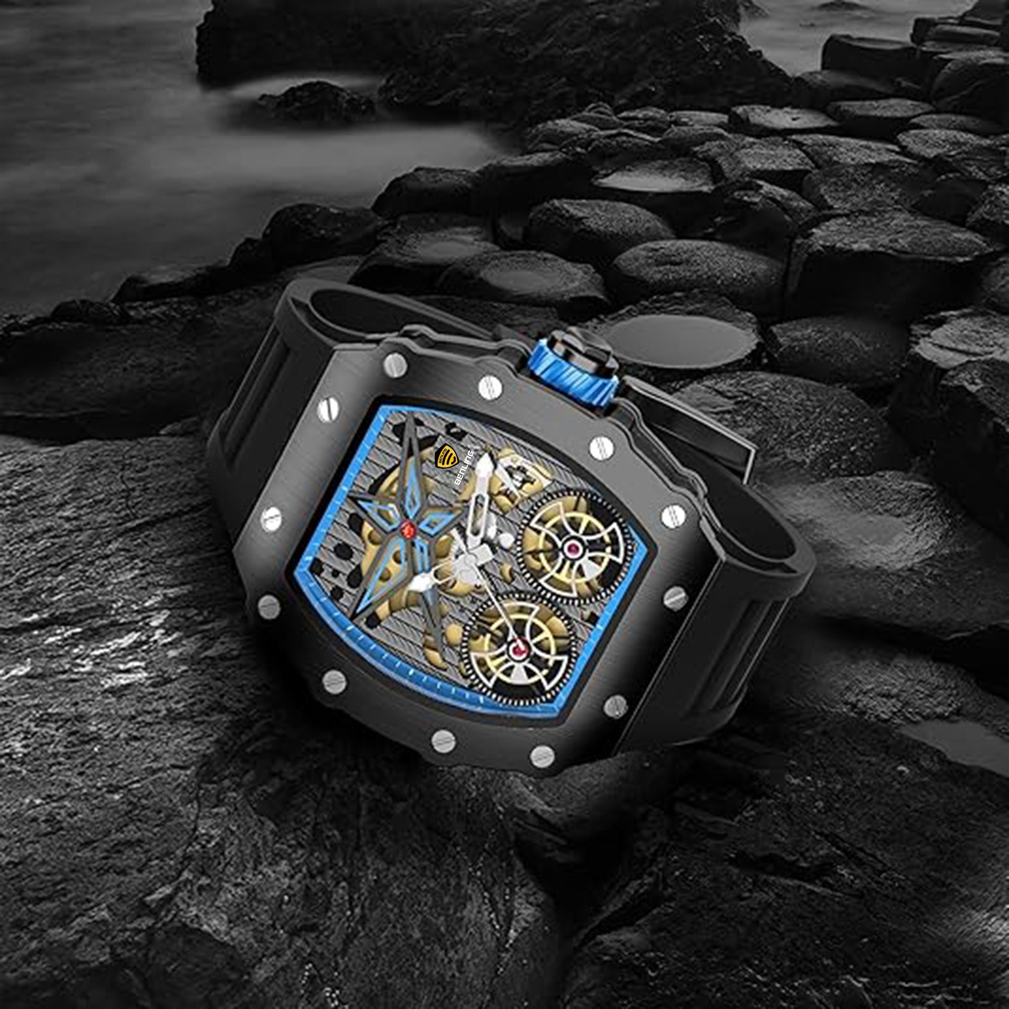 Benling Marvel Series Automatic Watch with Flywheel Unique Dial Luxury Watch