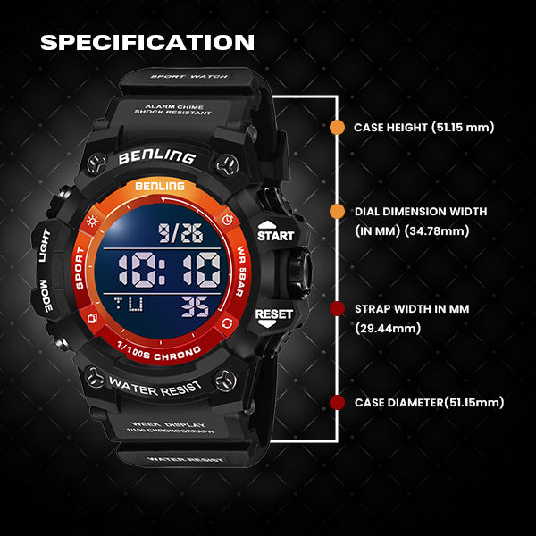 Multifunctional Digital Watch with Stopwatch | Calender | Alarm | Sports – Formal Casual Wear- 6063