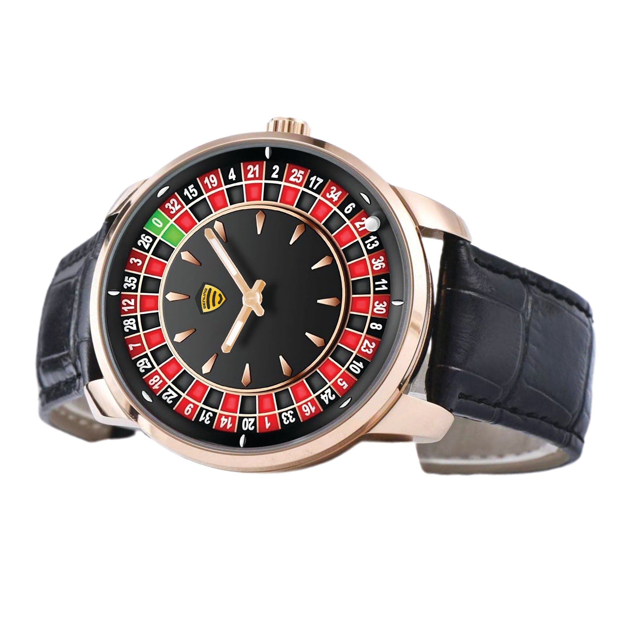 Benling Casino Series – Roulette Quartz Watch with Premium Casino Chips & Roulette Game Map