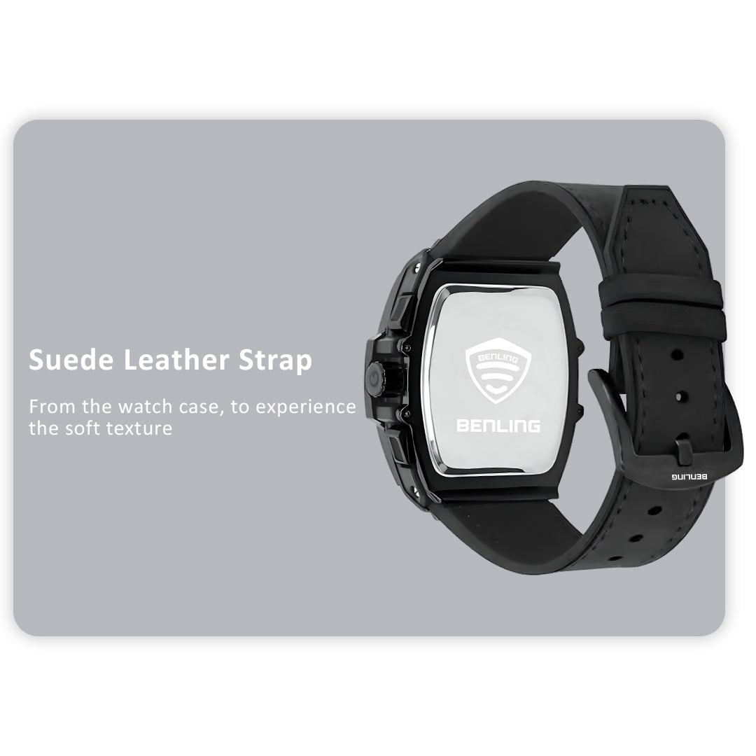 Big Bang Series : Square Chrono Steel Watch with Japanese Quartz Movement & Date Display