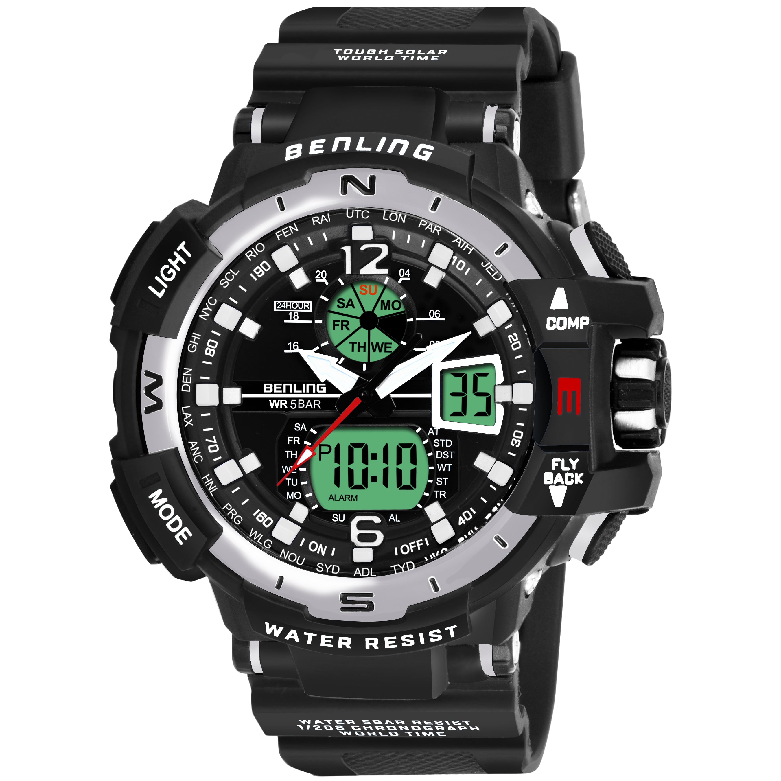 Analog Digital Watch with EL Backlight-SKBLANDG-6003