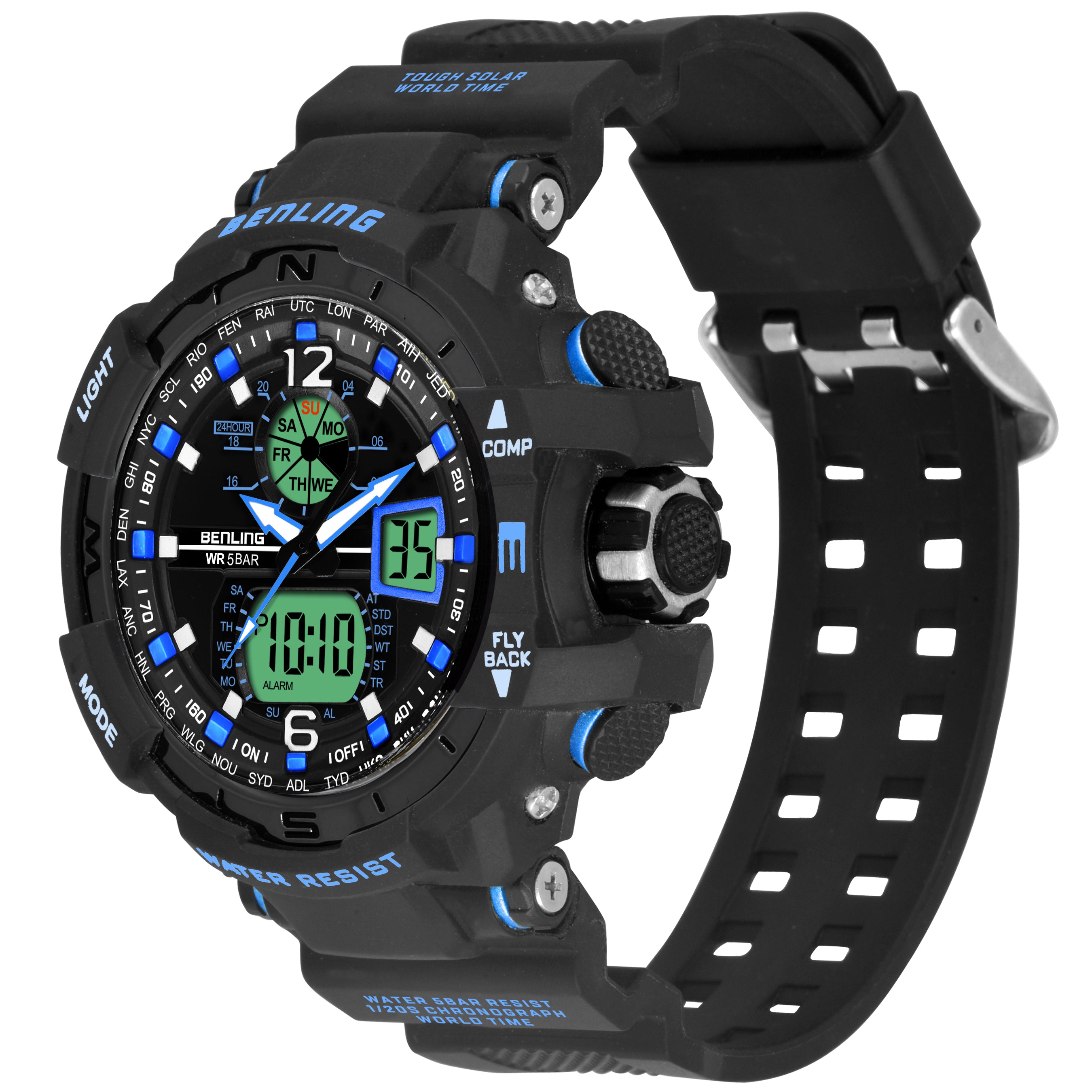 Analog Digital Watch with EL Backlight-SKBLANDG-6003