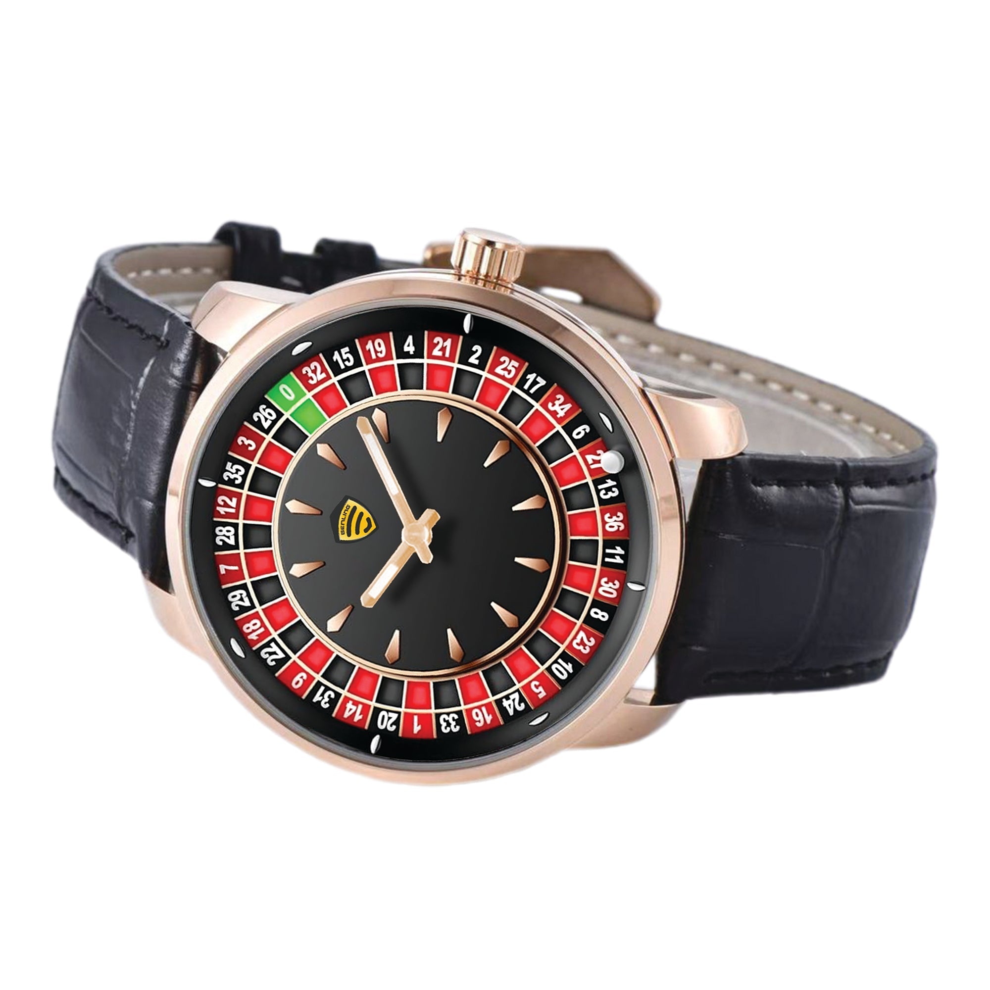 Benling Casino Series – Roulette Quartz Watch with Premium Casino Chips & Roulette Game Map