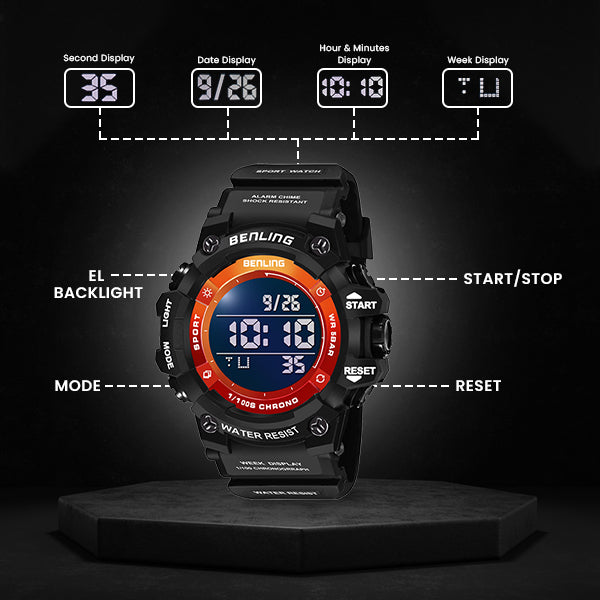 Multifunctional Digital Watch with Stopwatch | Calender | Alarm | Sports – Formal Casual Wear- 6063 My Store