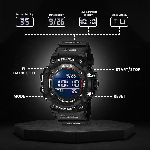 Multifunctional Digital Watch with Stopwatch | Calender | Alarm | Sports – Formal Casual Wear- 6063